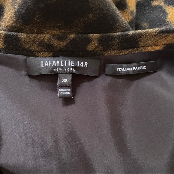 Lafayette 148 Black and Brown Animal Print Midi Dress - Picture 8 of 11